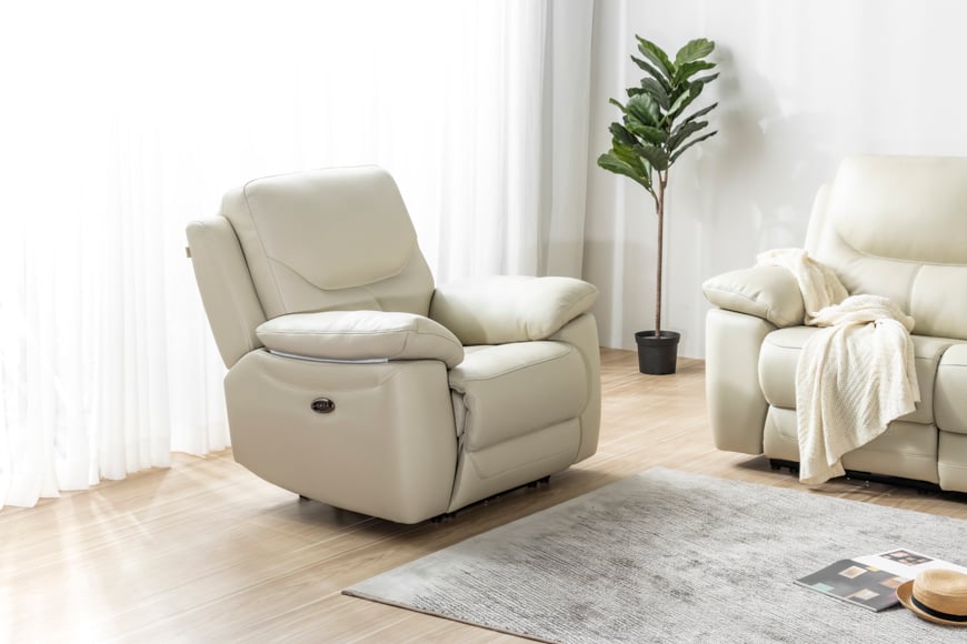 Sofa da Rodeo Ivory 1 chỗ